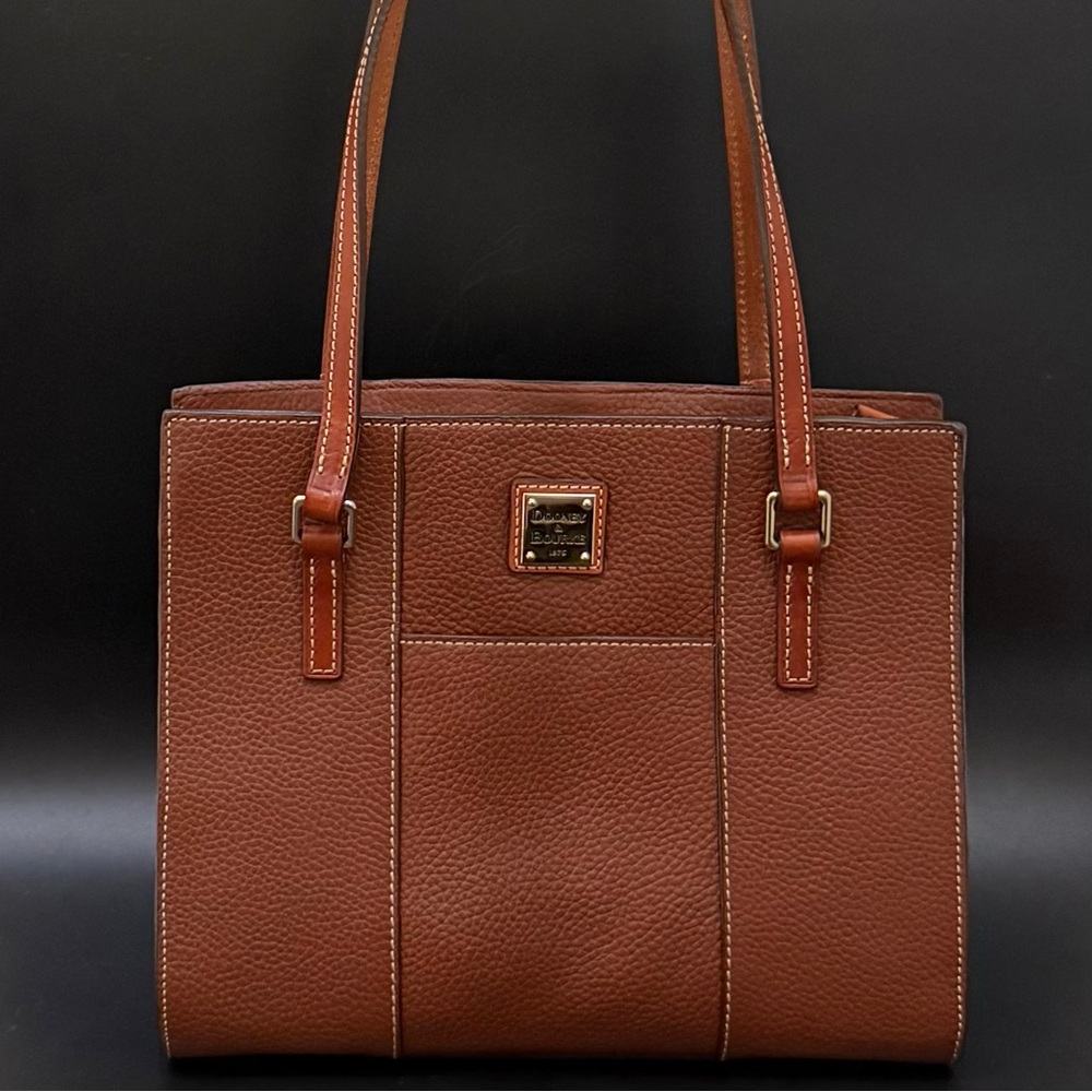 DOONEY & BOURKE Brown Pebbled Leather Small Lexington Shopper Tote Shoulder Bag